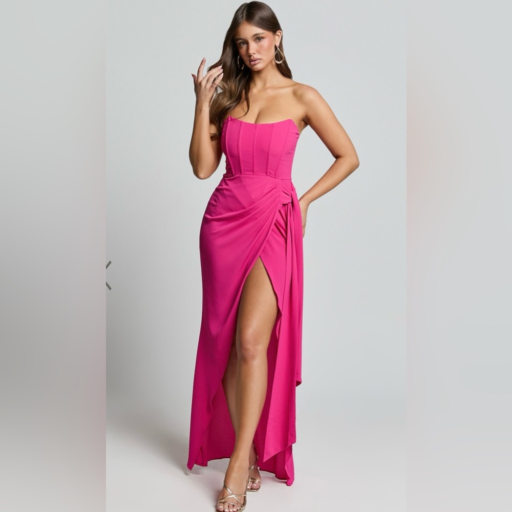 ABIGAIL MAXI DRESS - BODICE TIE DRESS IN MULBERRY